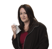 sneezing woman